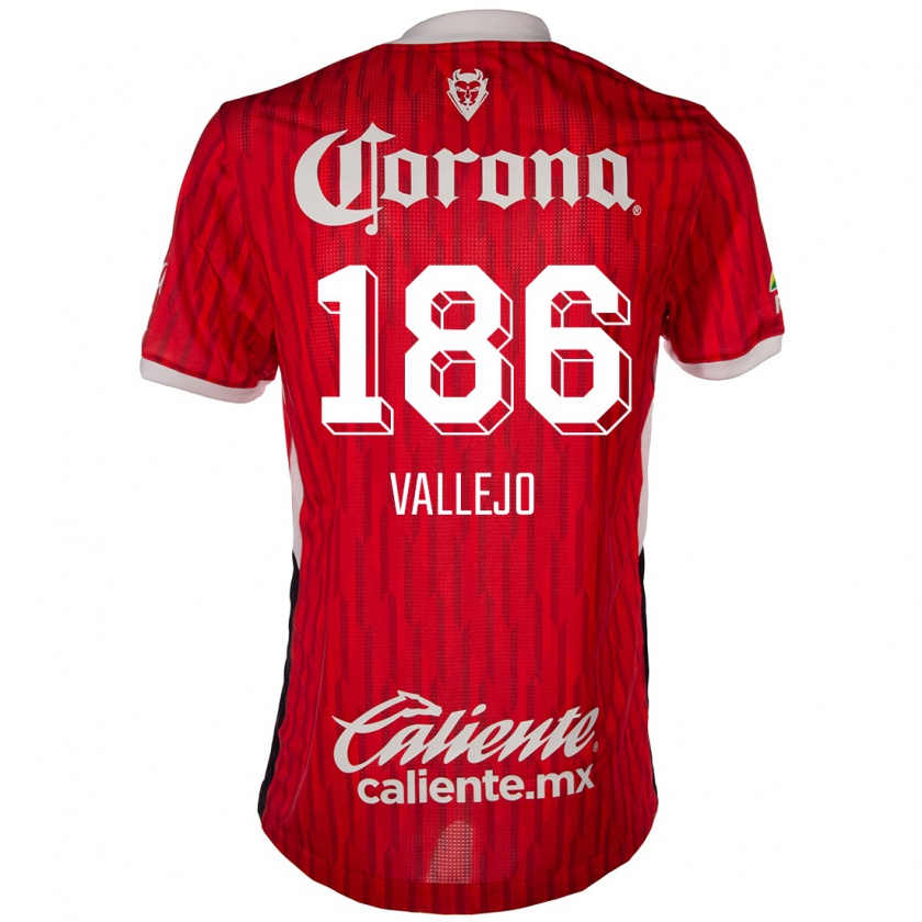 Kandiny Gyermek Saúl Vallejo #186 Piros Fehér Hazai Jersey 2024/25 Mez Póló Ing