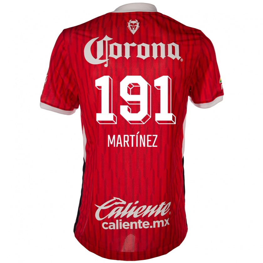 Kandiny Gyermek Kevin Martínez #191 Piros Fehér Hazai Jersey 2024/25 Mez Póló Ing