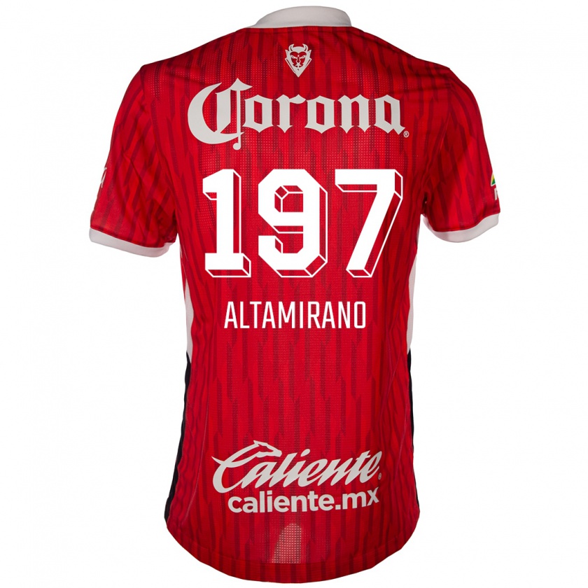 Kandiny Gyermek Óscar Altamirano #197 Piros Fehér Hazai Jersey 2024/25 Mez Póló Ing