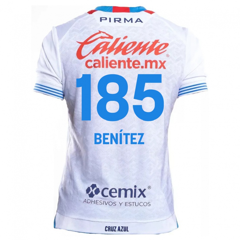 Kandiny Gyermek Cristopher Benítez #185 Fehér Kék Idegenbeli Jersey 2024/25 Mez Póló Ing