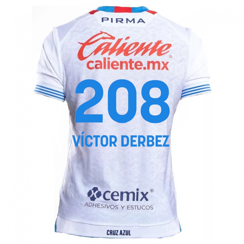 Kandiny Gyermek Louis Víctor Derbez #208 Fehér Kék Idegenbeli Jersey 2024/25 Mez Póló Ing