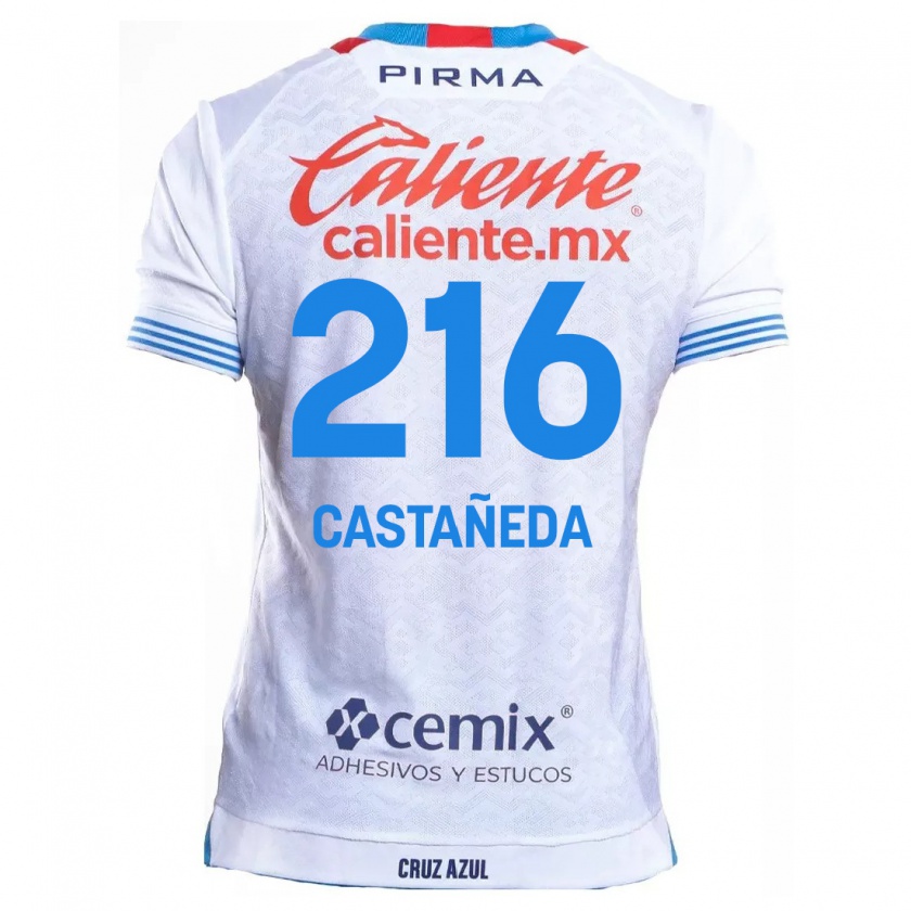 Kandiny Gyermek Ian Castañeda #216 Fehér Kék Idegenbeli Jersey 2024/25 Mez Póló Ing