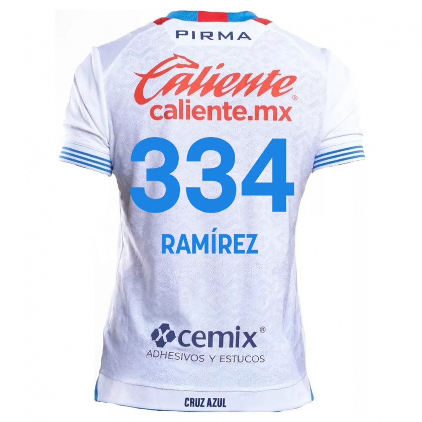 Kandiny Gyermek Mauricio Ramírez #334 Fehér Kék Idegenbeli Jersey 2024/25 Mez Póló Ing