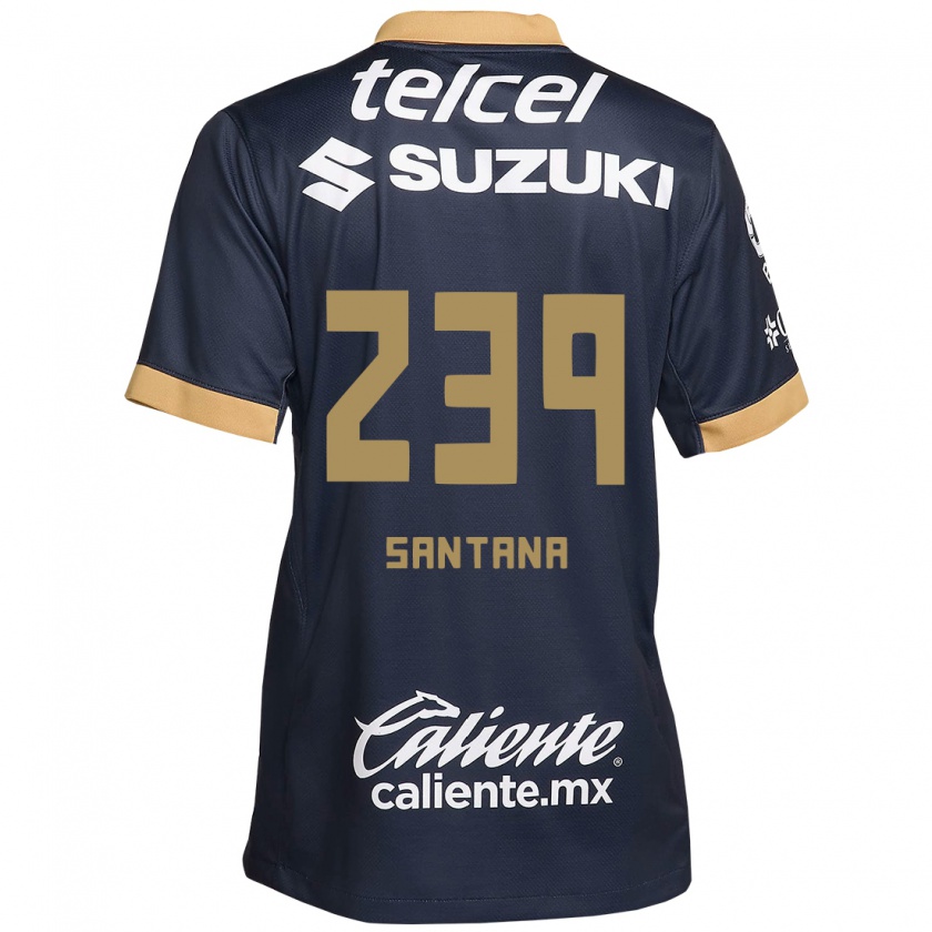 Kandiny Gyermek Guillermo Santana #239 Obszidián Arany Fehér Idegenbeli Jersey 2024/25 Mez Póló Ing