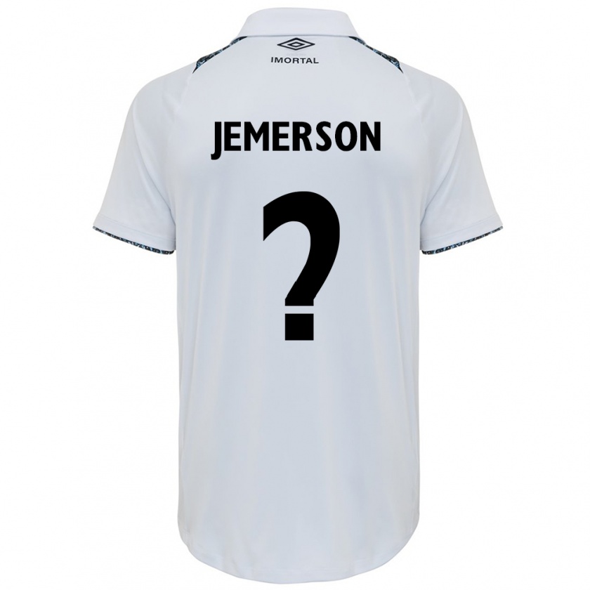 Kandiny Gyermek Jemerson #0 Fehér Kék Idegenbeli Jersey 2024/25 Mez Póló Ing