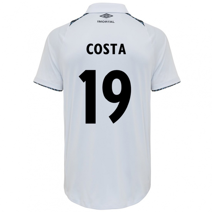 Kandiny Gyermek Diego Costa #19 Fehér Kék Idegenbeli Jersey 2024/25 Mez Póló Ing