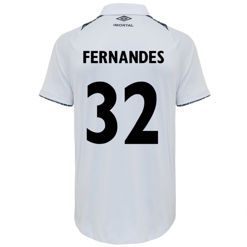 Kandiny Gyermek Nathan Fernandes #32 Fehér Kék Idegenbeli Jersey 2024/25 Mez Póló Ing