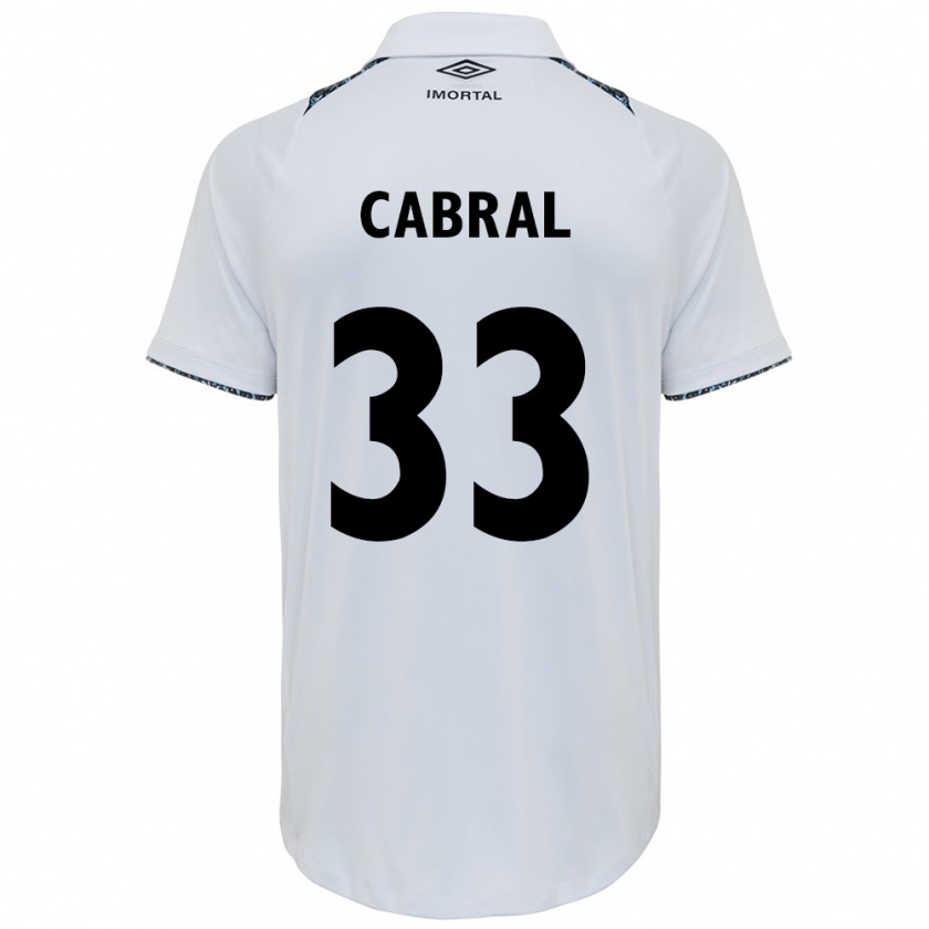 Kandiny Gyermek Rafael Cabral #33 Fehér Kék Idegenbeli Jersey 2024/25 Mez Póló Ing