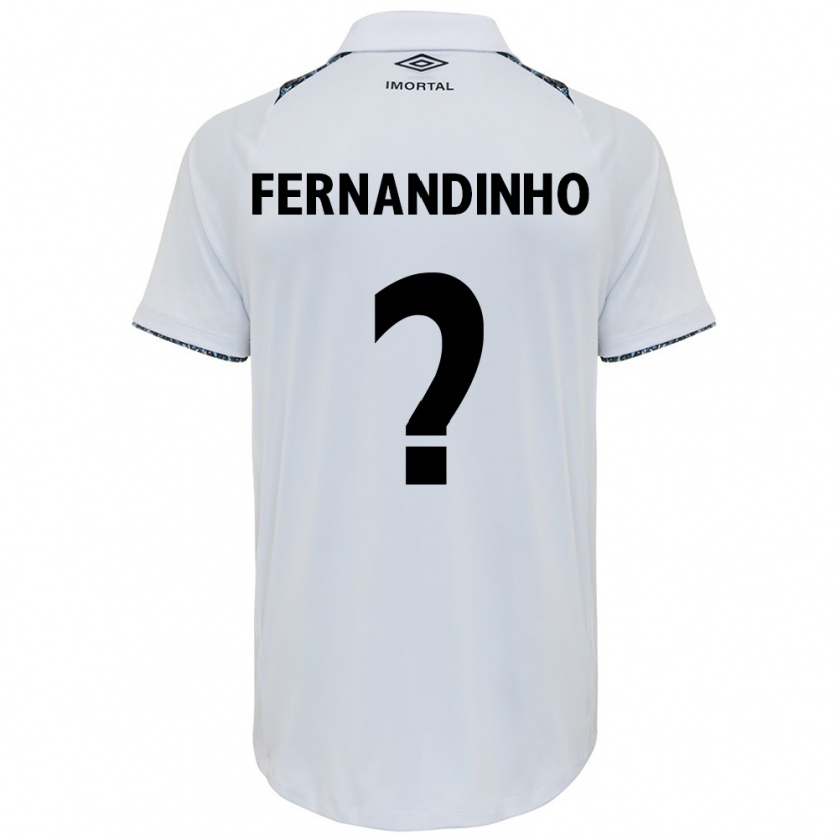 Kandiny Gyermek Fernandinho #0 Fehér Kék Idegenbeli Jersey 2024/25 Mez Póló Ing