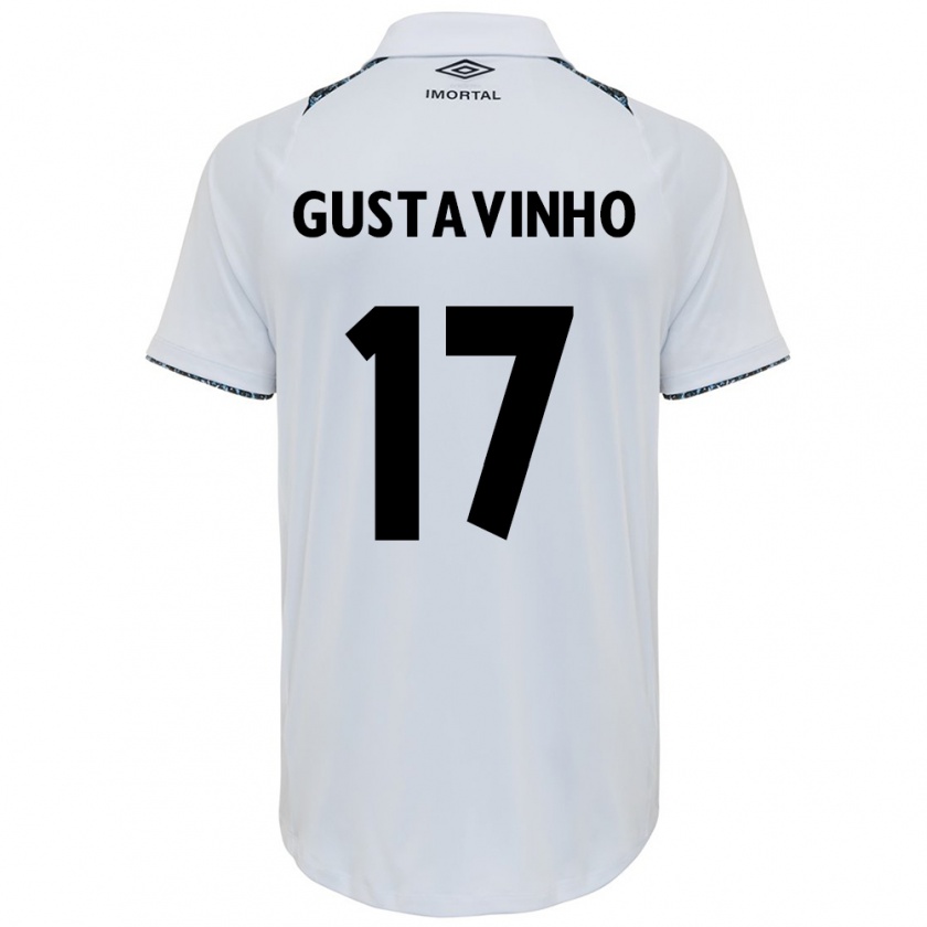 Kandiny Gyermek Gustavinho #17 Fehér Kék Idegenbeli Jersey 2024/25 Mez Póló Ing