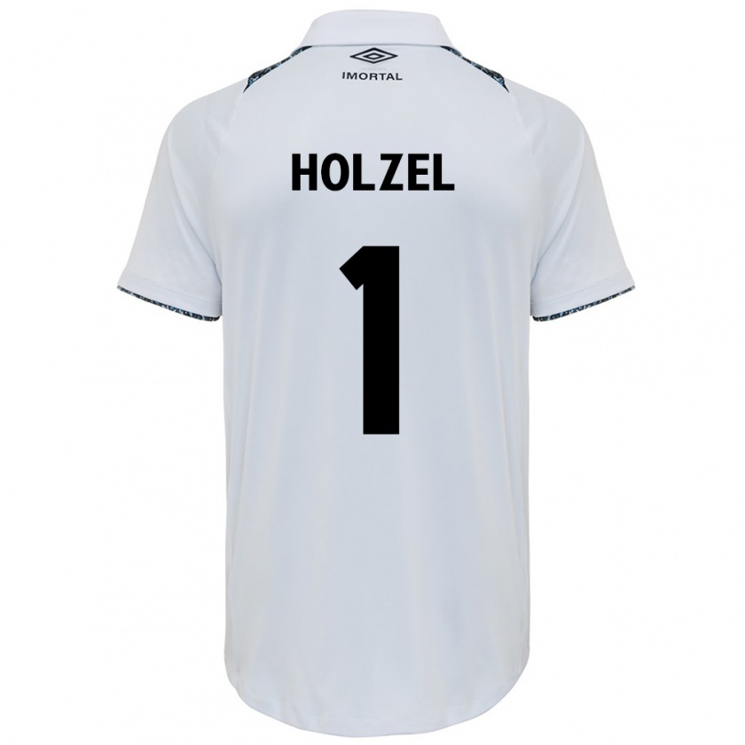 Kandiny Gyermek Vivi Holzel #1 Fehér Kék Idegenbeli Jersey 2024/25 Mez Póló Ing