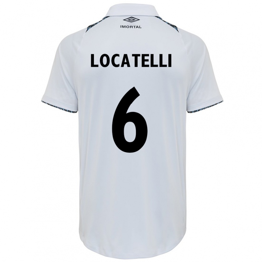 Kandiny Gyermek Natane Locatelli #6 Fehér Kék Idegenbeli Jersey 2024/25 Mez Póló Ing