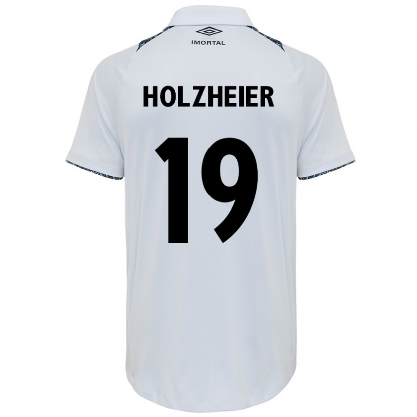 Kandiny Gyermek Agostina Holzheier #19 Fehér Kék Idegenbeli Jersey 2024/25 Mez Póló Ing