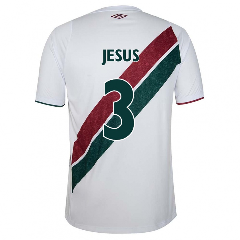 Kandiny Gyermek Alexandre Jesus #3 Fehér Zöld Barna Idegenbeli Jersey 2024/25 Mez Póló Ing