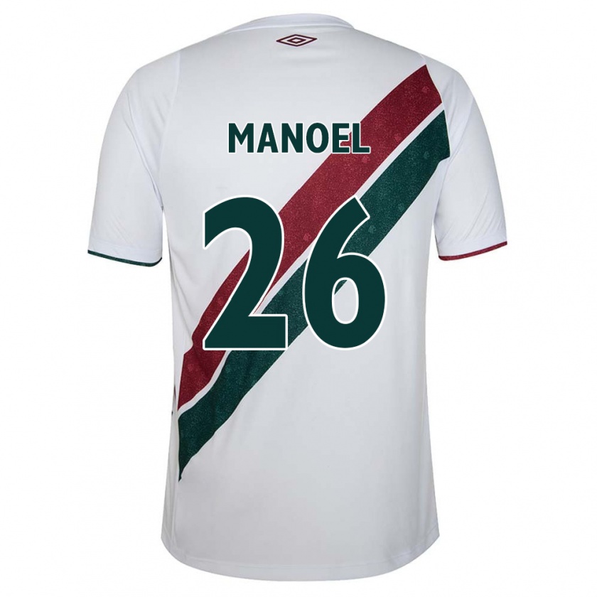 Kandiny Gyermek Manoel #26 Fehér Zöld Barna Idegenbeli Jersey 2024/25 Mez Póló Ing