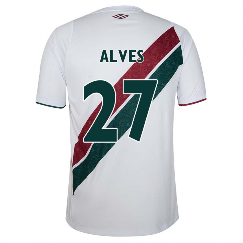 Kandiny Gyermek Felipe Alves #27 Fehér Zöld Barna Idegenbeli Jersey 2024/25 Mez Póló Ing