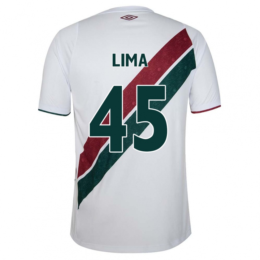 Kandiny Gyermek Lima #45 Fehér Zöld Barna Idegenbeli Jersey 2024/25 Mez Póló Ing