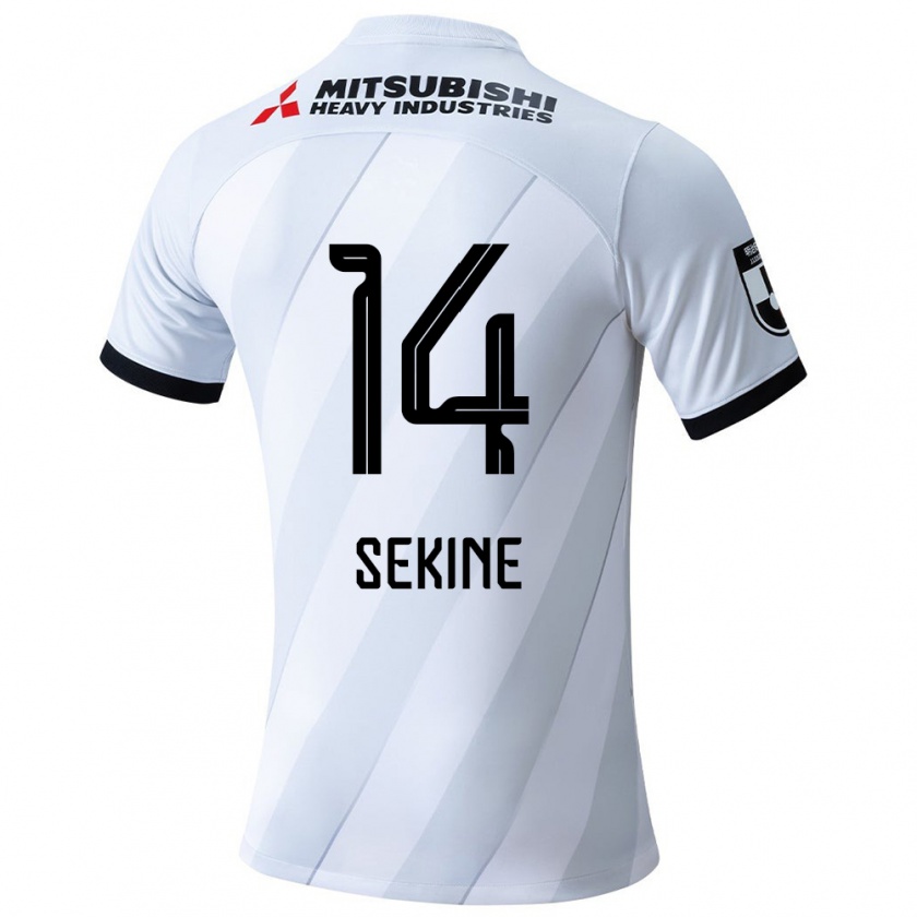 Kandiny Gyermek Takahiro Sekine #14 Fehér Szürke Idegenbeli Jersey 2024/25 Mez Póló Ing