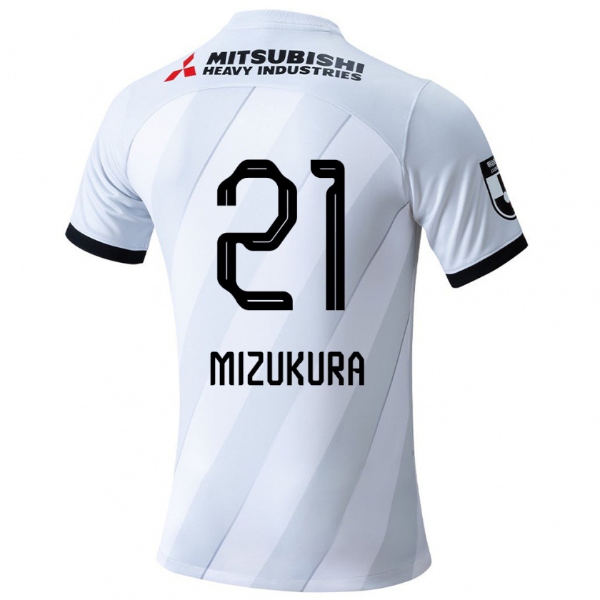 Kandiny Gyermek Kei Mizukura #21 Fehér Szürke Idegenbeli Jersey 2024/25 Mez Póló Ing