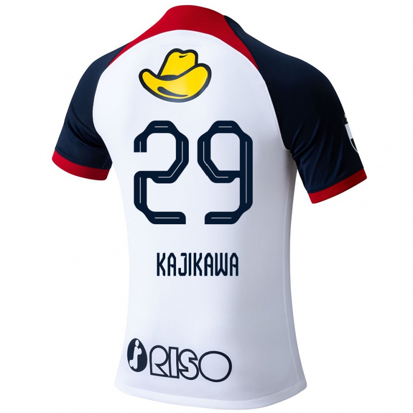 Kandiny Gyermek Yuji Kajikawa #29 Fehér Kék Piros Idegenbeli Jersey 2024/25 Mez Póló Ing