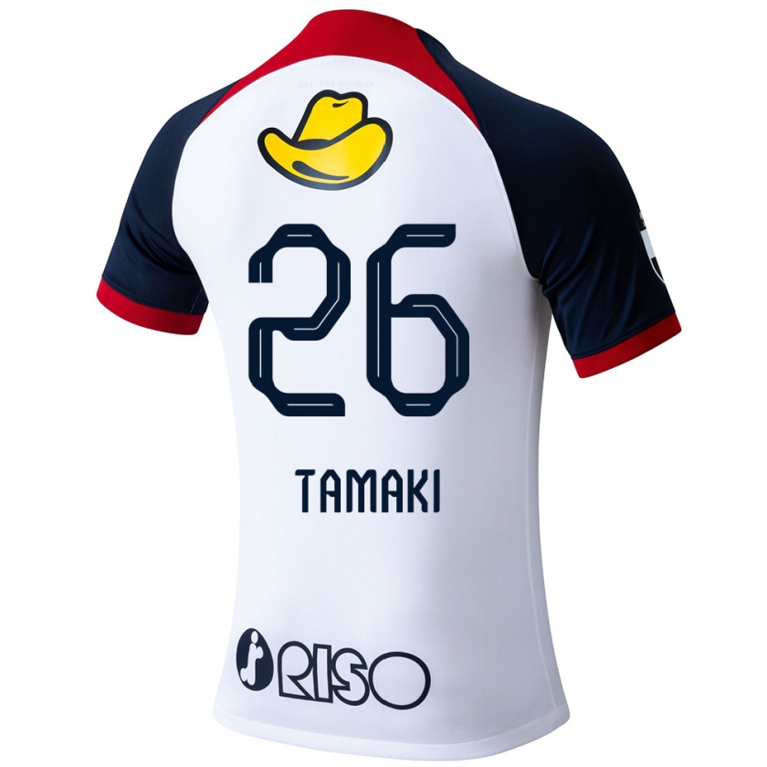 Kandiny Gyermek Amon Tamaki #26 Fehér Kék Piros Idegenbeli Jersey 2024/25 Mez Póló Ing