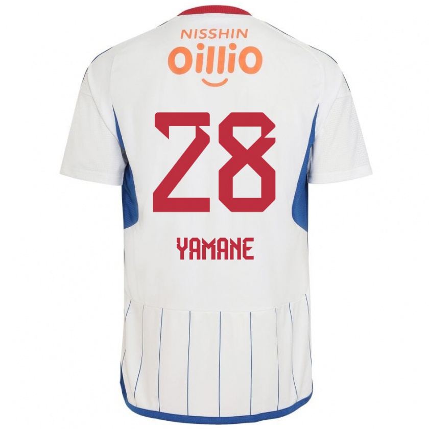 Kandiny Gyermek Riku Yamane #28 Fehér Kék Piros Idegenbeli Jersey 2024/25 Mez Póló Ing