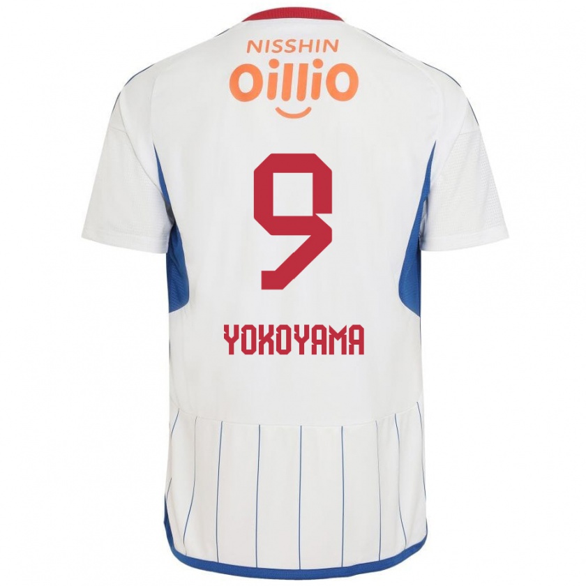 Kandiny Gyermek Shunsuke Yokoyama #9 Fehér Kék Piros Idegenbeli Jersey 2024/25 Mez Póló Ing