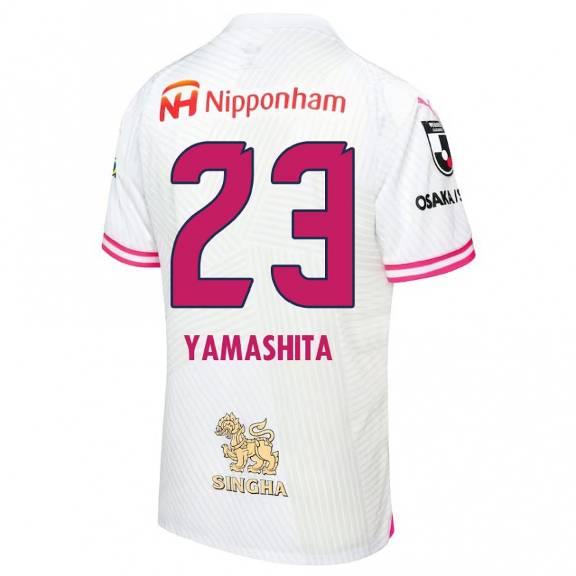 Kandiny Gyermek Tatsuya Yamashita #23 Fehér Rózsaszín Idegenbeli Jersey 2024/25 Mez Póló Ing