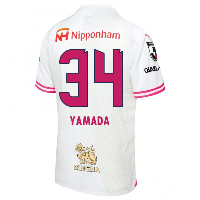 Kandiny Gyermek Hiroto Yamada #34 Fehér Rózsaszín Idegenbeli Jersey 2024/25 Mez Póló Ing