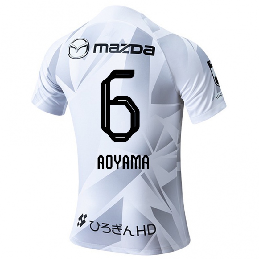 Kandiny Gyermek Toshihiro Aoyama #6 Fehér Szürke Fekete Idegenbeli Jersey 2024/25 Mez Póló Ing