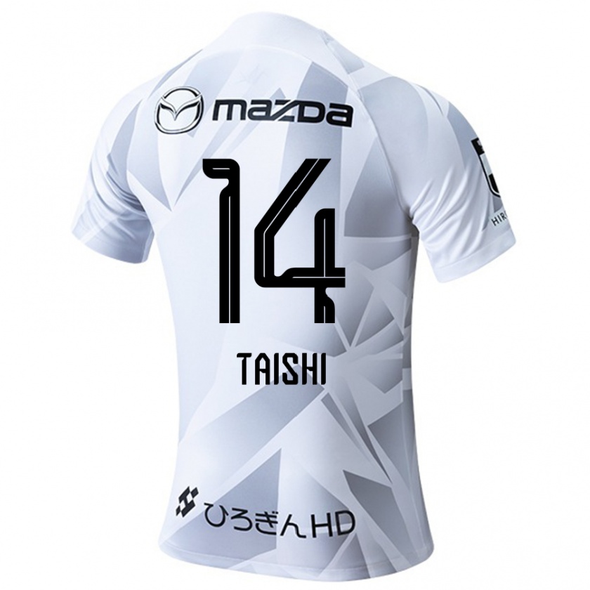 Kandiny Gyermek Taishi Matsumoto #14 Fehér Szürke Fekete Idegenbeli Jersey 2024/25 Mez Póló Ing