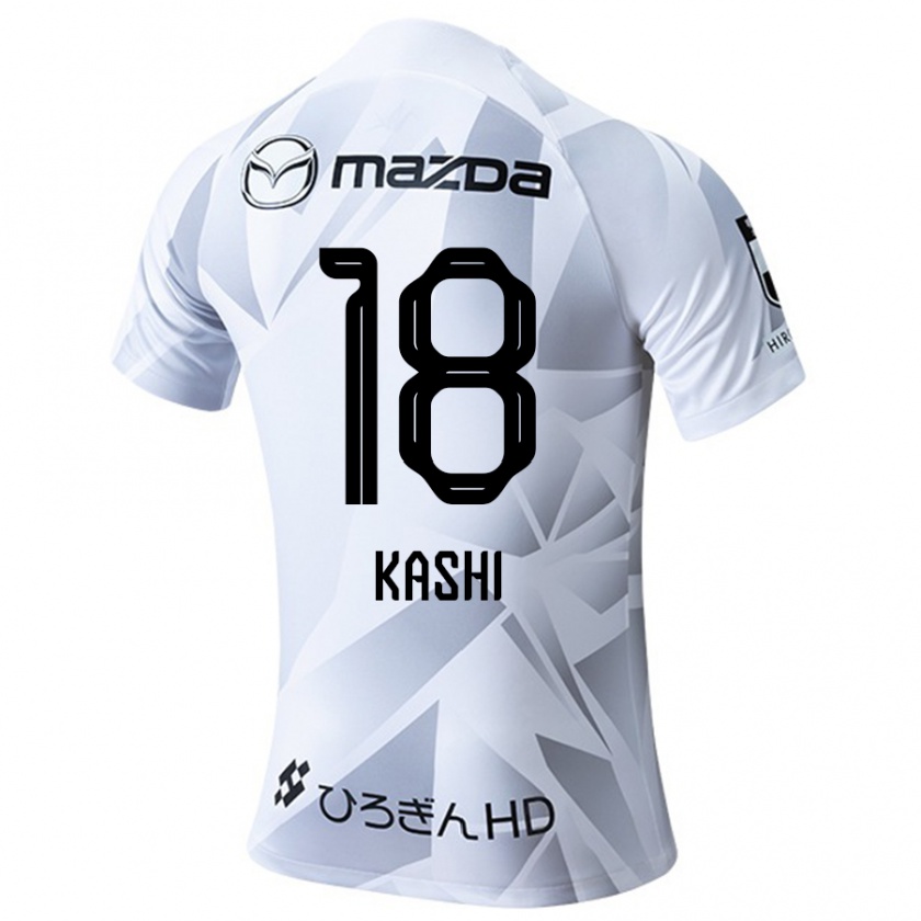 Kandiny Gyermek Yoshifumi Kashiwa #18 Fehér Szürke Fekete Idegenbeli Jersey 2024/25 Mez Póló Ing