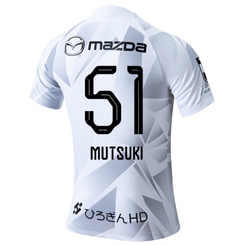 Kandiny Gyermek Mutsuki Kato #51 Fehér Szürke Fekete Idegenbeli Jersey 2024/25 Mez Póló Ing