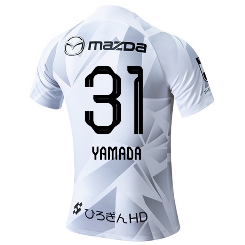 Kandiny Gyermek Manato Yamada #31 Fehér Szürke Fekete Idegenbeli Jersey 2024/25 Mez Póló Ing