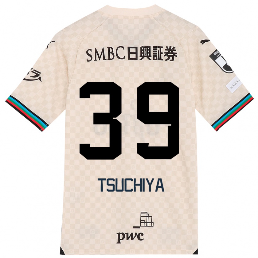 Kandiny Gyermek Kaito Tsuchiya #39 Fehér Szürke Idegenbeli Jersey 2024/25 Mez Póló Ing