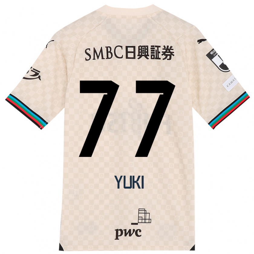 Kandiny Gyermek Yuki Yamamoto #77 Fehér Szürke Idegenbeli Jersey 2024/25 Mez Póló Ing