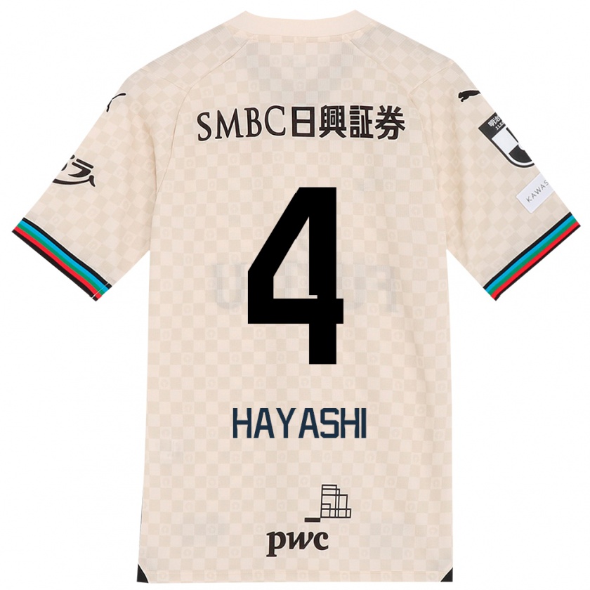 Kandiny Gyermek Shunsuke Hayashi #4 Fehér Szürke Idegenbeli Jersey 2024/25 Mez Póló Ing