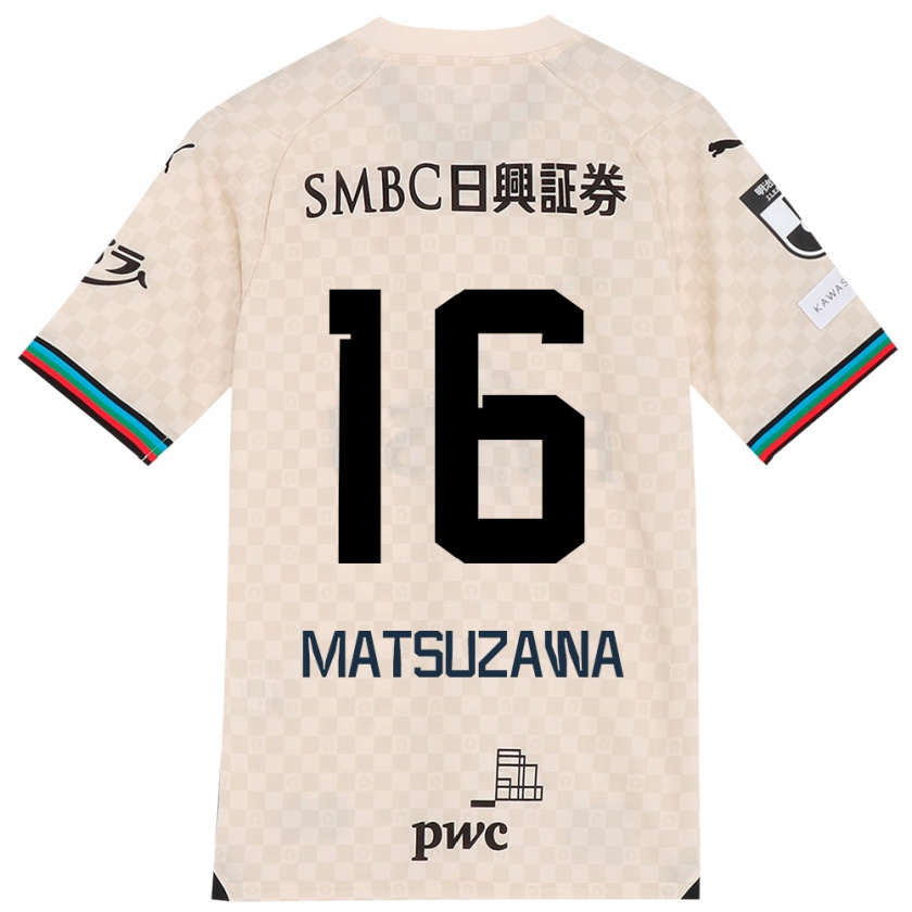 Kandiny Gyermek Naoto Matsuzawa #16 Fehér Szürke Idegenbeli Jersey 2024/25 Mez Póló Ing