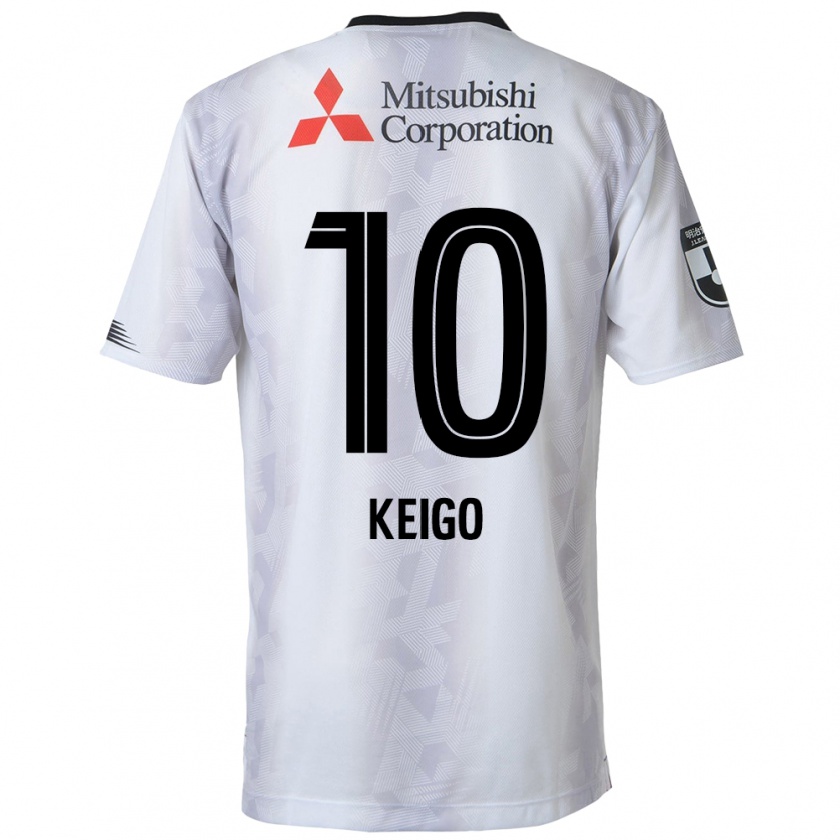 Kandiny Gyermek Keigo Higashi #10 Fehér Fekete Idegenbeli Jersey 2024/25 Mez Póló Ing