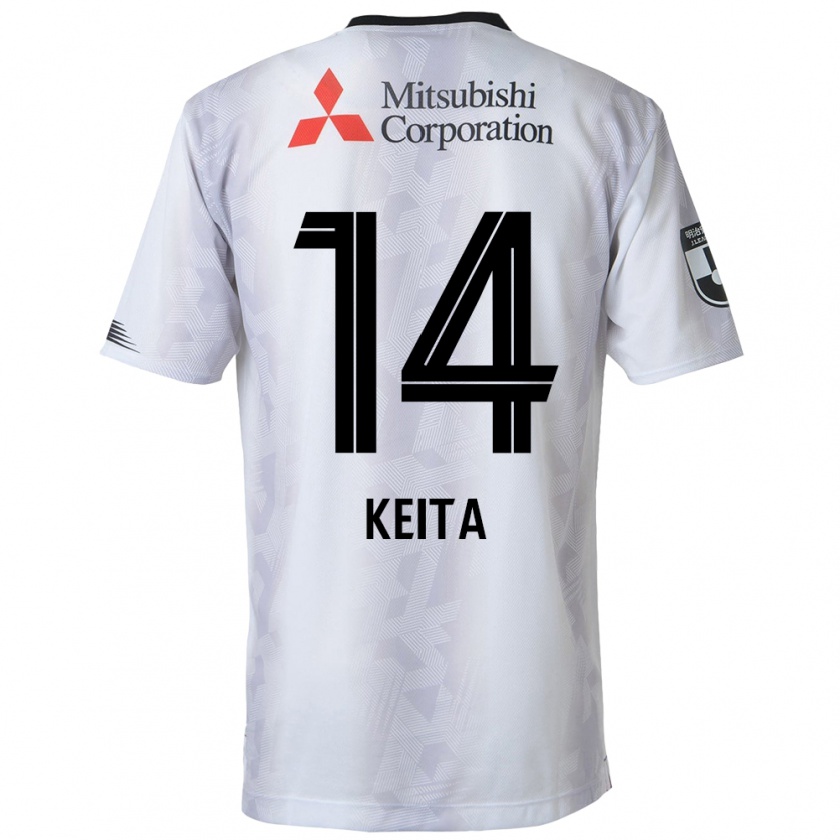 Kandiny Gyermek Keita Yamashita #14 Fehér Fekete Idegenbeli Jersey 2024/25 Mez Póló Ing