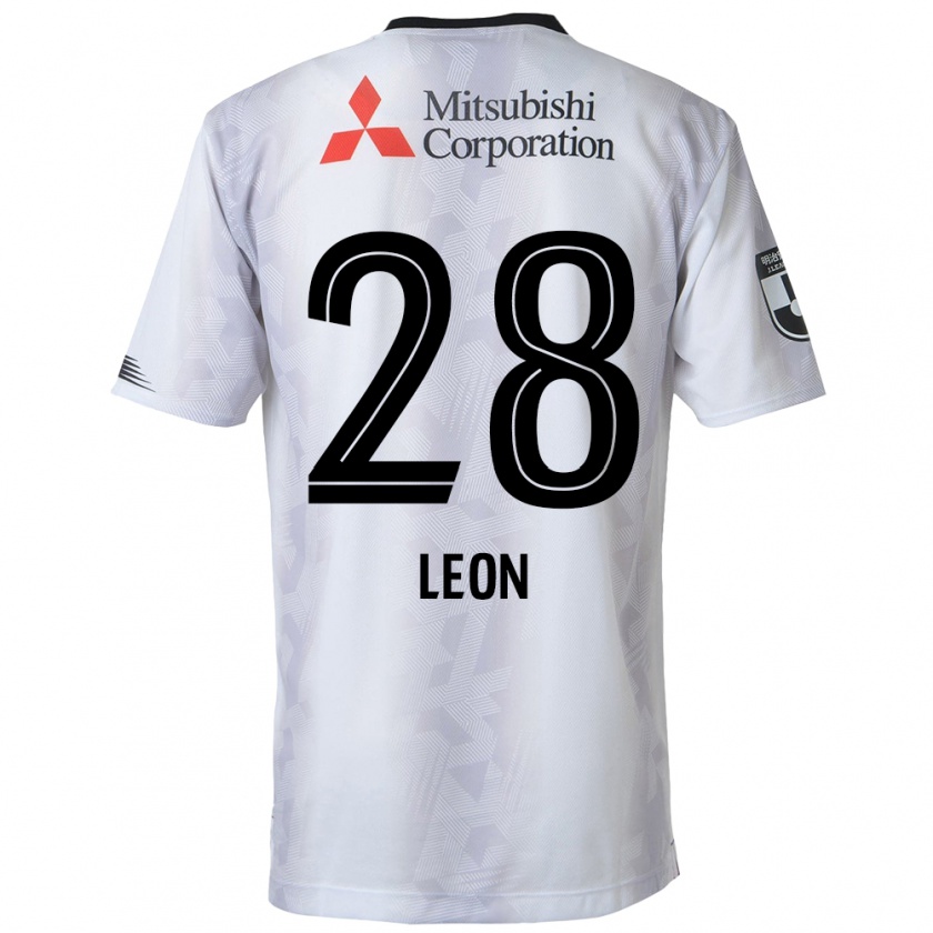 Kandiny Gyermek Leon Nozawa #28 Fehér Fekete Idegenbeli Jersey 2024/25 Mez Póló Ing