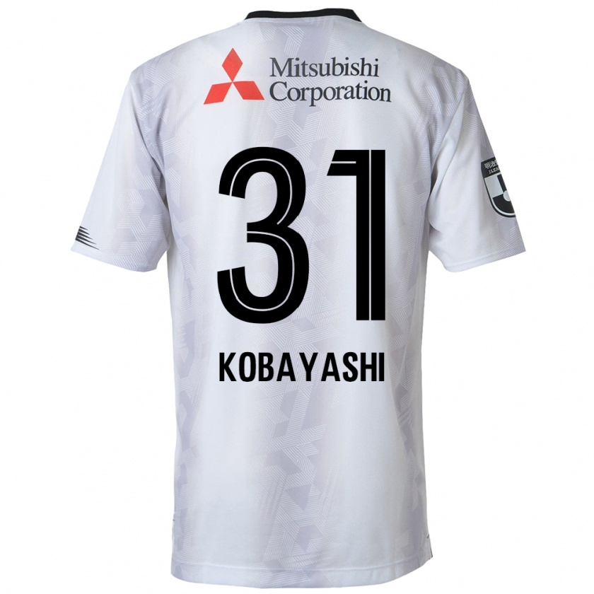 Kandiny Gyermek Masataka Kobayashi #31 Fehér Fekete Idegenbeli Jersey 2024/25 Mez Póló Ing