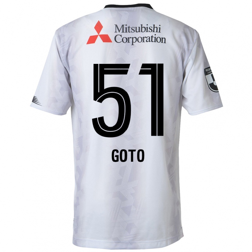 Kandiny Gyermek Wataru Goto #51 Fehér Fekete Idegenbeli Jersey 2024/25 Mez Póló Ing