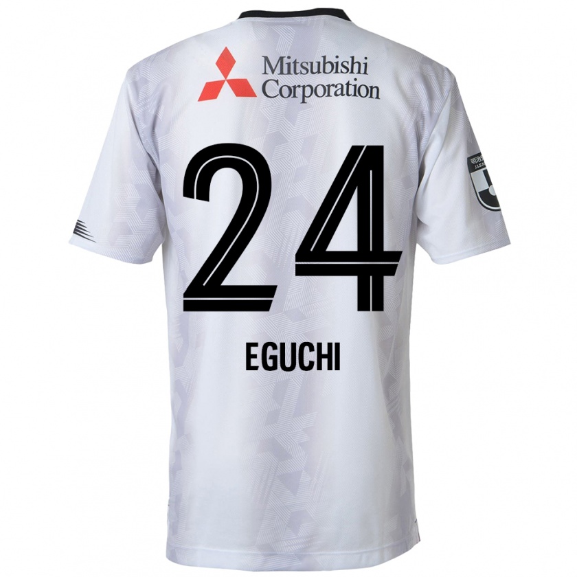 Kandiny Gyermek Kaito Eguchi #24 Fehér Fekete Idegenbeli Jersey 2024/25 Mez Póló Ing