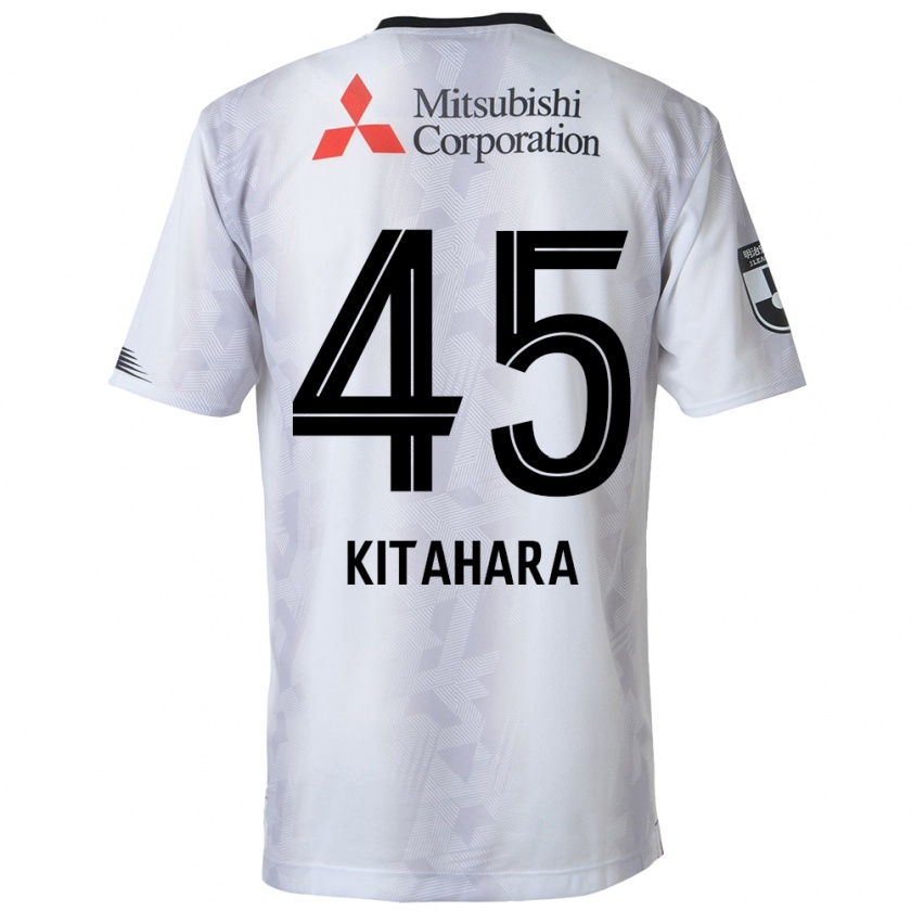 Kandiny Gyermek Maki Kitahara #45 Fehér Fekete Idegenbeli Jersey 2024/25 Mez Póló Ing