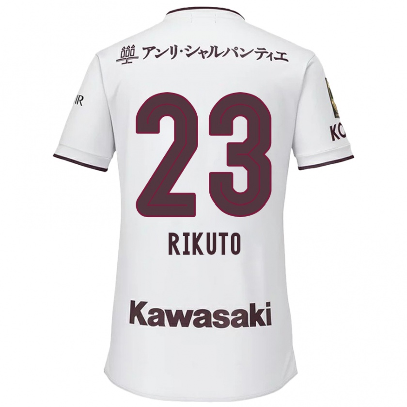 Kandiny Gyermek Rikuto Hirose #23 Fehér Piros Idegenbeli Jersey 2024/25 Mez Póló Ing