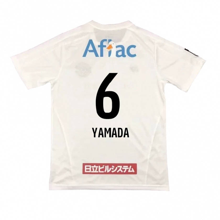 Kandiny Gyermek Yuto Yamada #6 Fehér Fekete Idegenbeli Jersey 2024/25 Mez Póló Ing