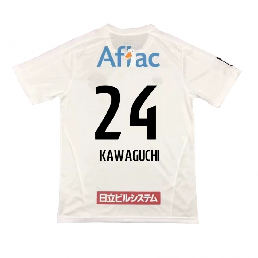 Kandiny Gyermek Naoki Kawaguchi #24 Fehér Fekete Idegenbeli Jersey 2024/25 Mez Póló Ing