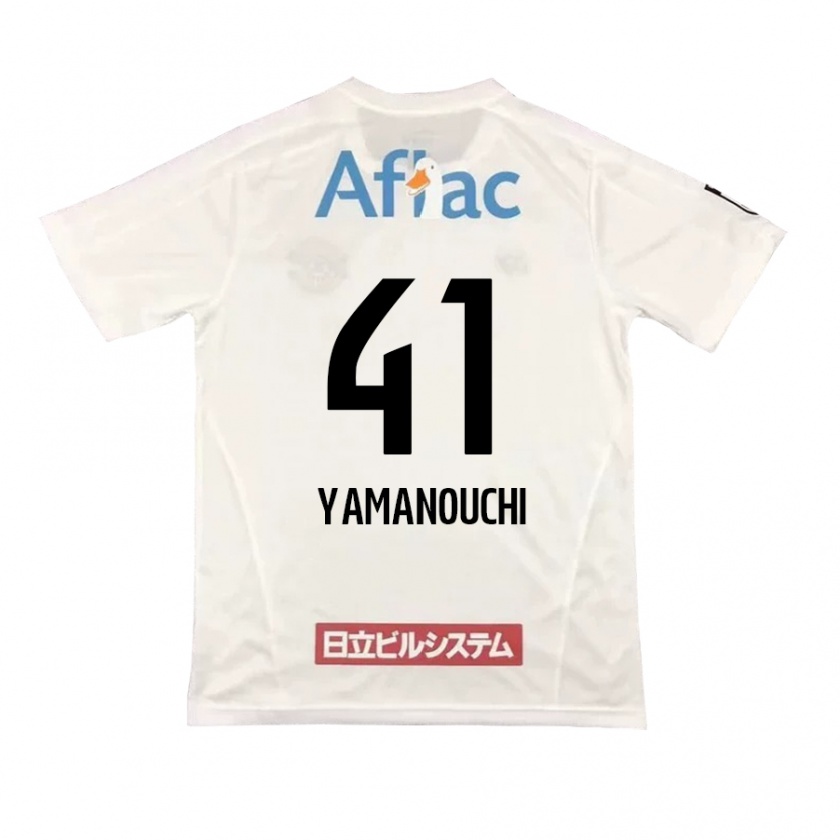 Kandiny Gyermek Yusei Yamanouchi #41 Fehér Fekete Idegenbeli Jersey 2024/25 Mez Póló Ing