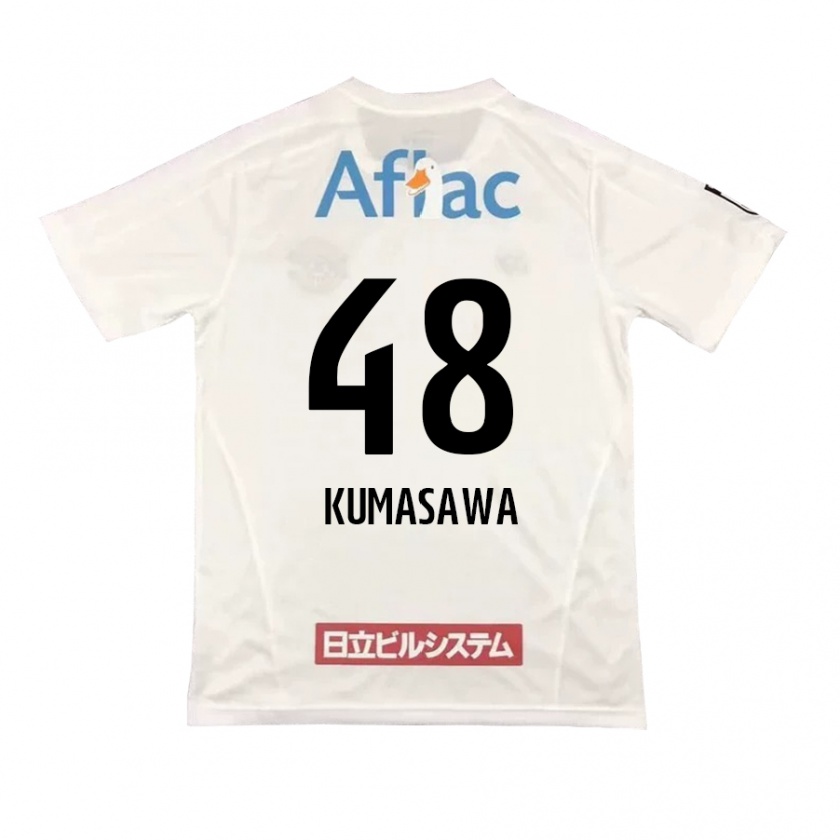 Kandiny Gyermek Kazuki Kumasawa #48 Fehér Fekete Idegenbeli Jersey 2024/25 Mez Póló Ing